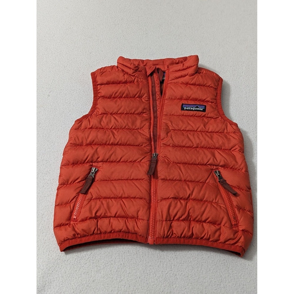 Patagonia Kids Down Vest 2t Orange Puffer Recycled Down Youth Boy Girl